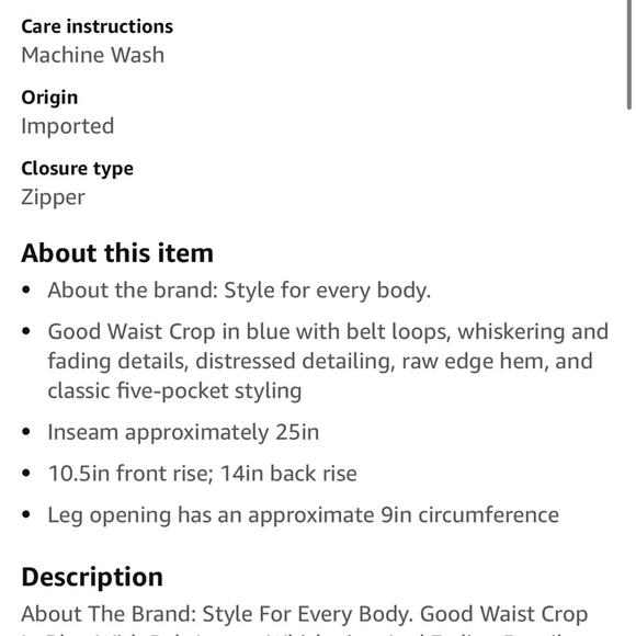 Good American Good Waist Good Crop Jeans Distressed Medium Wash Size 6 - Picture 15 of 15